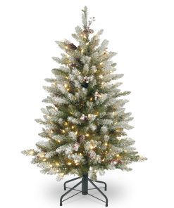 4.5 ft. Pre-Lit Dunhill Fir Frosted Tree with Clear Lights