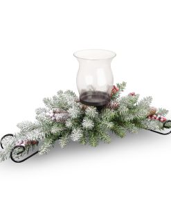 30 in. Dunhill Fir Centerpiece and Candle Holder
