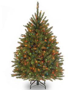 4.5 ft. Pre-Lit Dunhill Fir Tree with Multicolor Lights