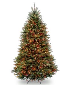 7 ft. Pre-Lit Dunhill Fir Tree with Multicolor Lights