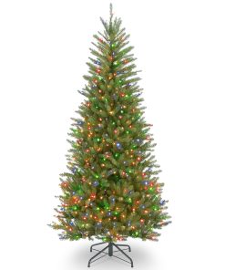 7.5 ft. Pre-Lit Dunhill Fir Slim Tree with Multicolor Lights