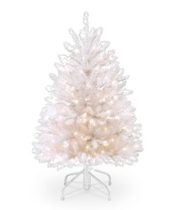 4.5 ft. Pre-Lit Dunhill White Fir Tree with Clear Lights