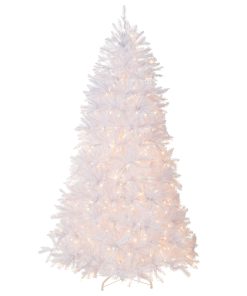 7.5 ft. Pre-Lit Dunhill Fir White Tree with Clear Lights