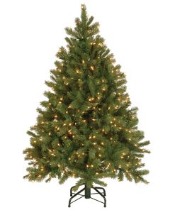 4.5 ft. Pre-Lit Downswept Douglas Fir Tree with Clear Lights
