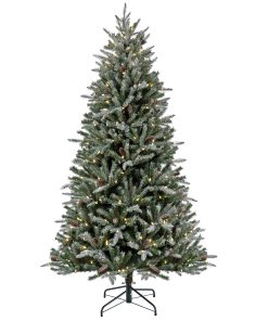 7 ft. Pre-Lit Snowy Olallie Pine Tree with LED Lights