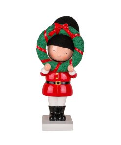 10 in. Christmas Soldier Holding Wreath