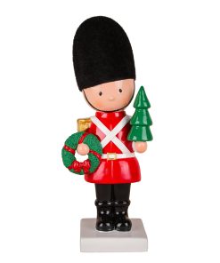 11 in. Christmas Soldier with Wreath and Tree