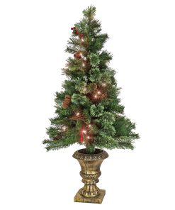 4 ft. Pre-Lit Glistening Pine Tree with Clear Lights