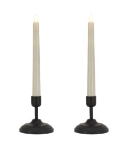 HGTV Home Collection Flameless Heritage Candle Pair. Black Base