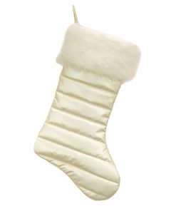 20 in. HGTV Home Collection Puffy Coat Stocking. White