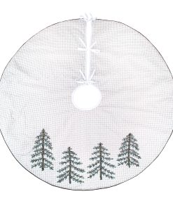 52 in. HGTV Home Collection Embroidered Evergreens Tree Skirt