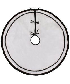 52 in. HGTV Home Collection White Tree Skirt with Black Trim