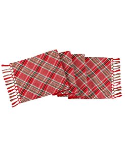 72 in. HGTV Home Collection Bias Cut Red Plaid Table Runner