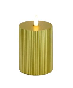 3 in. by 5 in. HGTV Home Collection Flameless Georgetown Pillar Candle. Gold