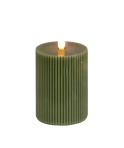 3 in. by 5 in. HGTV Home Collection Flameless Georgetown Pillar Candle. Dk Green