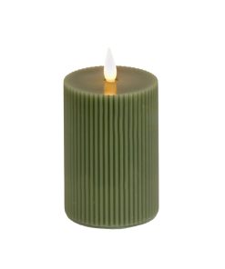 3 in. by 7 in. HGTV Home Collection Flameless Georgetown Pillar Candle. Dk Green