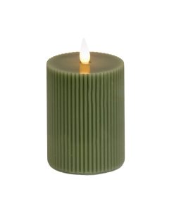 4 in. by 6 in. HGTV Home Collection Flameless Georgetown Pillar Candle. Dk Green