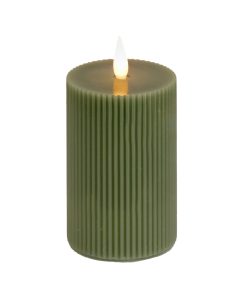 4 in. by 10 in. HGTV Home Collection Flameless Georgetown Pillar Candle. Dk Green