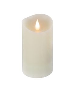 3 in. by 7 in. HGTV Home Collection Flameless Heritage Pillar Candle. Ivory