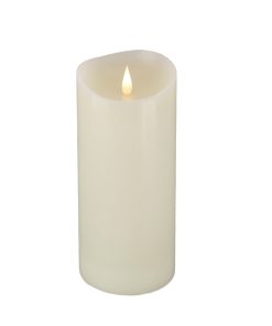 4 in. by 10 in. HGTV Home Collection Flameless Heritage Pillar Candle. Ivory