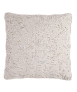 18 in. HGTV Home Collection White Boho Christmas Pillow