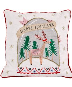 18 in. HGTV Home Collection Snow Globe Christmas Pillow