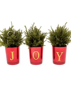 8 in. Christmas Joy Tabletop Card Holder Votive 3 Piece