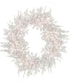 30 in. Pre-Lit HGTV Home Collection Christmas by the Sea Coral Wreath