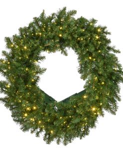 24 in. Pre-Lit Kingswood Fir Wreath with Dual Color Infinity Lights