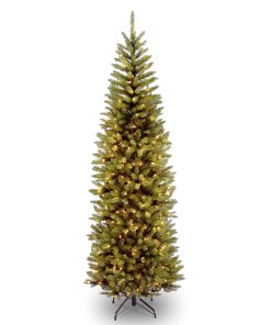 7 ft. Pre-Lit Kingswood Fir Pencil Tree with Power Connect Dual Color LED Lights