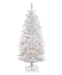 4.5 ft. Pre-Lit Kingswood Fir White Pencil Tree with Clear Lights