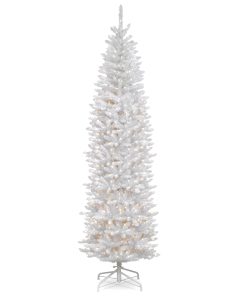 9 ft. Pre-Lit Kingswood Fir White Pencil Tree with Clear Lights
