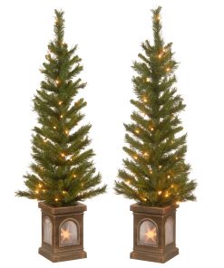 4 ft. Pre-Lit Leigh Valley Tree Set with Clear Lights