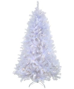 7.5 ft. Pre-Lit Millville White Tree with PowerConnect Warm White LED Lights
