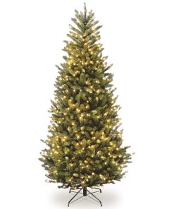6.5 ft. Pre-Lit Natural Fraser Fir Slim Tree with Clear Lights