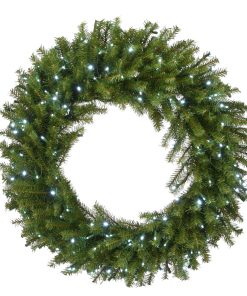 36 in. Pre-Lit Norwood Fir Memory Shape Wreath with Clear Lights