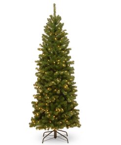 6 ft. Pre-Lit North Valley Spruce Pencil Slim Tree with Clear Lights