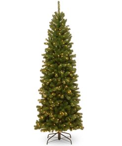 6.5 ft. Pre-Lit North Valley Spruce Pencil Slim Tree with Clear Lights