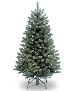 4.5 ft. Pre-Lit North Valley Blue Spruce Tree with Clear Lights