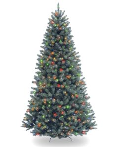 7.5 ft. Pre-Lit North Valley Spruce Blue Tree with Multicolor Lights