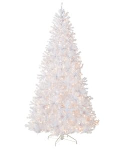 9 ft. Pre-Lit North Valley Spruce White Tree with Clear Lights