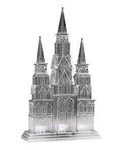 17 in. Christmas Cathedral Decoration with White LED Lights