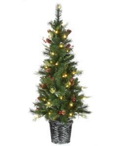 5 ft. Pre-Lit Buzzard Pine Slim Tree with LED Lights