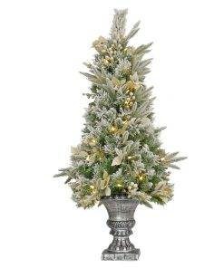 4 ft. Pre-Lit Frosted Colonial Fir Tree with Warm White LED Lights