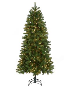 6.5 ft. Pre-Lit Downswept Douglas Fir Slim Tree with Clear Lights