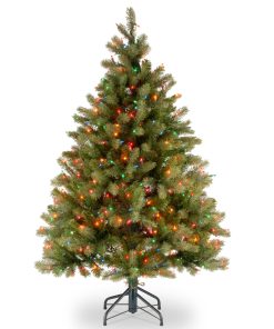 4.5 ft. Pre-Lit Downswept Douglas Fir Tree with Multicolor Lights