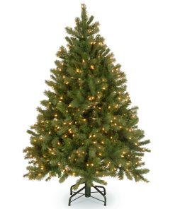 4.5 ft. Pre-Lit Downswept Douglas Fir Tree with Dual Color LED Lights