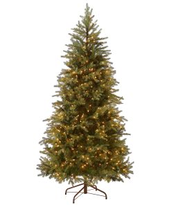 7.5 ft. Pre-Lit Nordic Spruce Slim Tree with Clear Lights