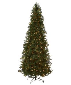 9 ft. Pre-Lit Tiffany Fir Slim Tree with Clear Lights - PE Branch Tips