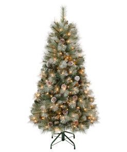 4.5 ft. Pre-Lit Perry Mixed Pine Tree with Clear Lights